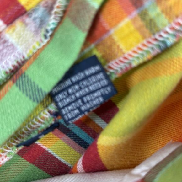 Polo Ralph Lauren Shorts Mens 36 Tyler Orange Green Loud Plaid Preppy‎ Pleated - Picture 12 of 12